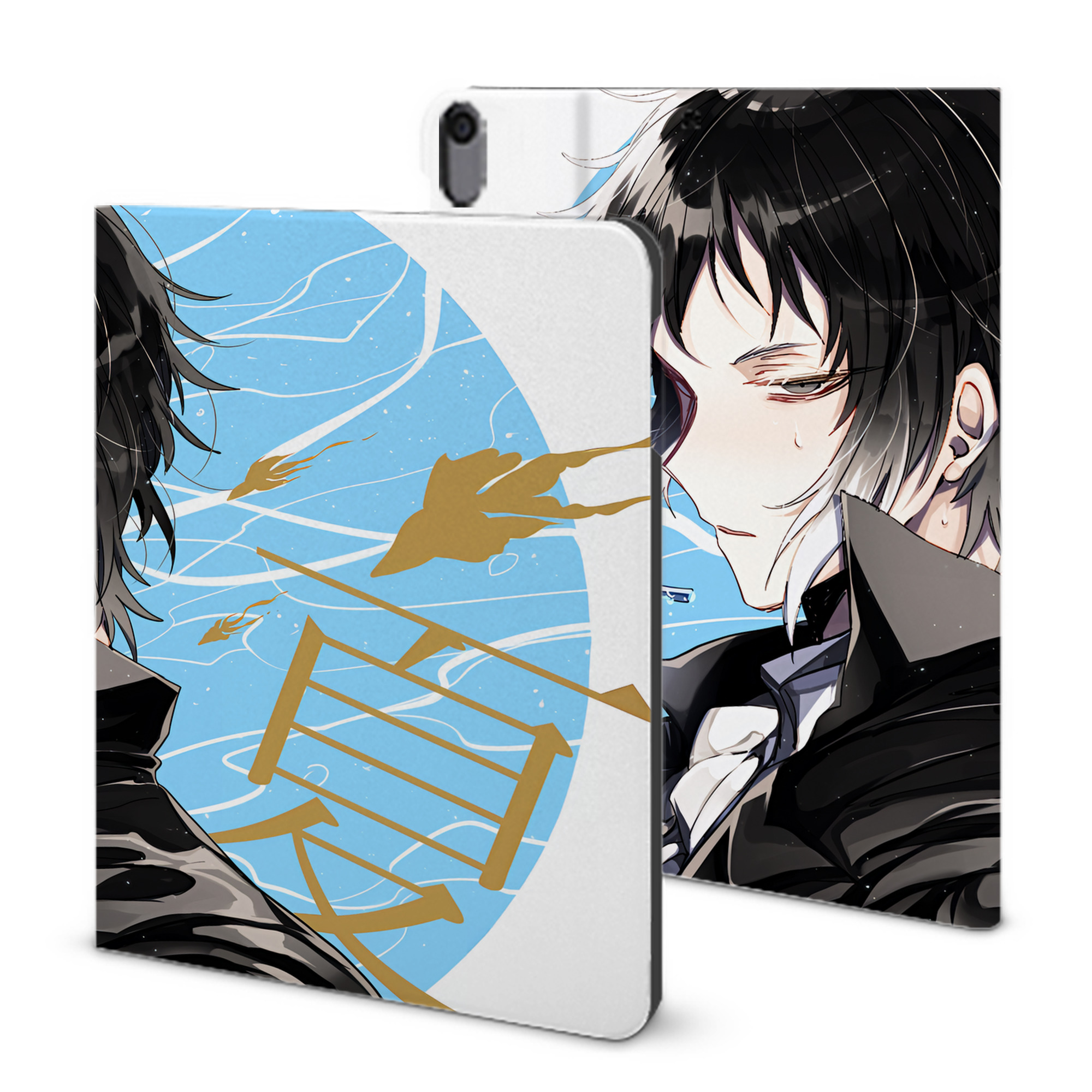 （画像用） 文豪ストレイドッグス Bungo Stray Dogs IPad ケース ブック型 PUレザー TPU 耐衝撃 軽量 薄型 ペン収納なし 全面保護 IPad 各モデル対応